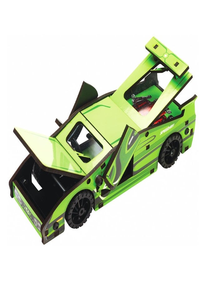 تويز بوكس مجموعة بناء سيارة سباق خشبية معدنية من تويز بوكس، مجموعة بناء سيارات تعليمية مع تعليمات، للأولاد والبنات من عمر 6 سنوات فما فوق - Image 2